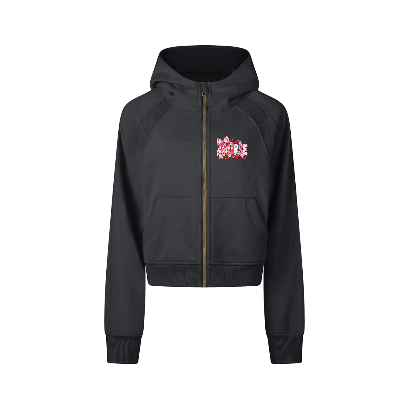 Cropped Zip-Through Hoodie