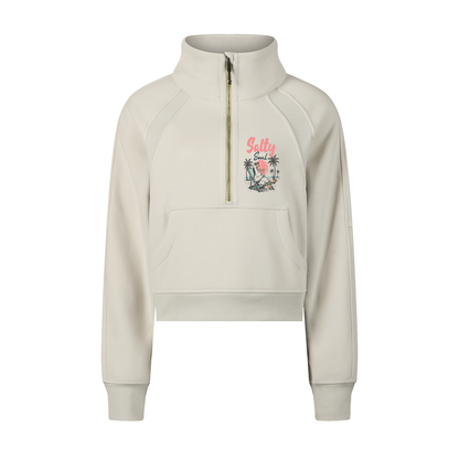 Cropped Half-Zip Sweatshirt