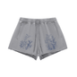 Snow Washed Raw Edge Drawstring Shorts